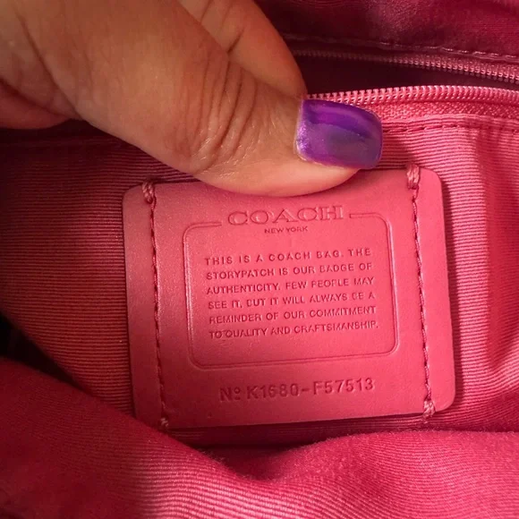 Coach Central Satchel - Strawberry Red Pebble Leather - Picture 7 of 8